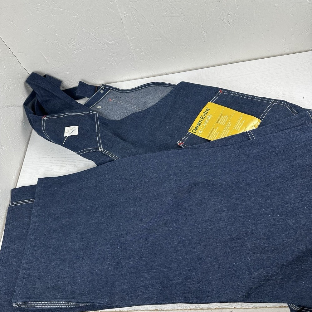 Vintage JC‎ Penny Big Mac Square Back Indigo Denim Bib Overalls 46x29